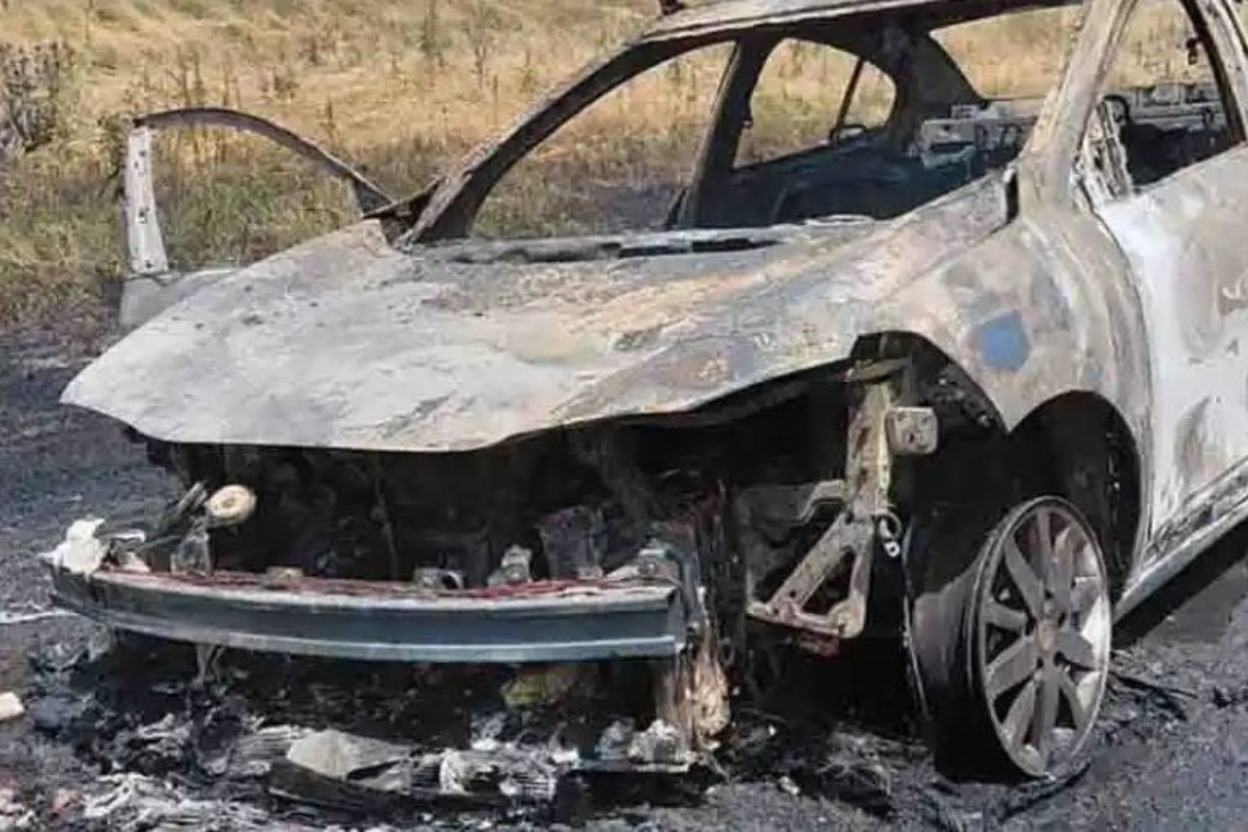  Ruta 3: un auto se incendió mientras circulaba a la altura de Médanos