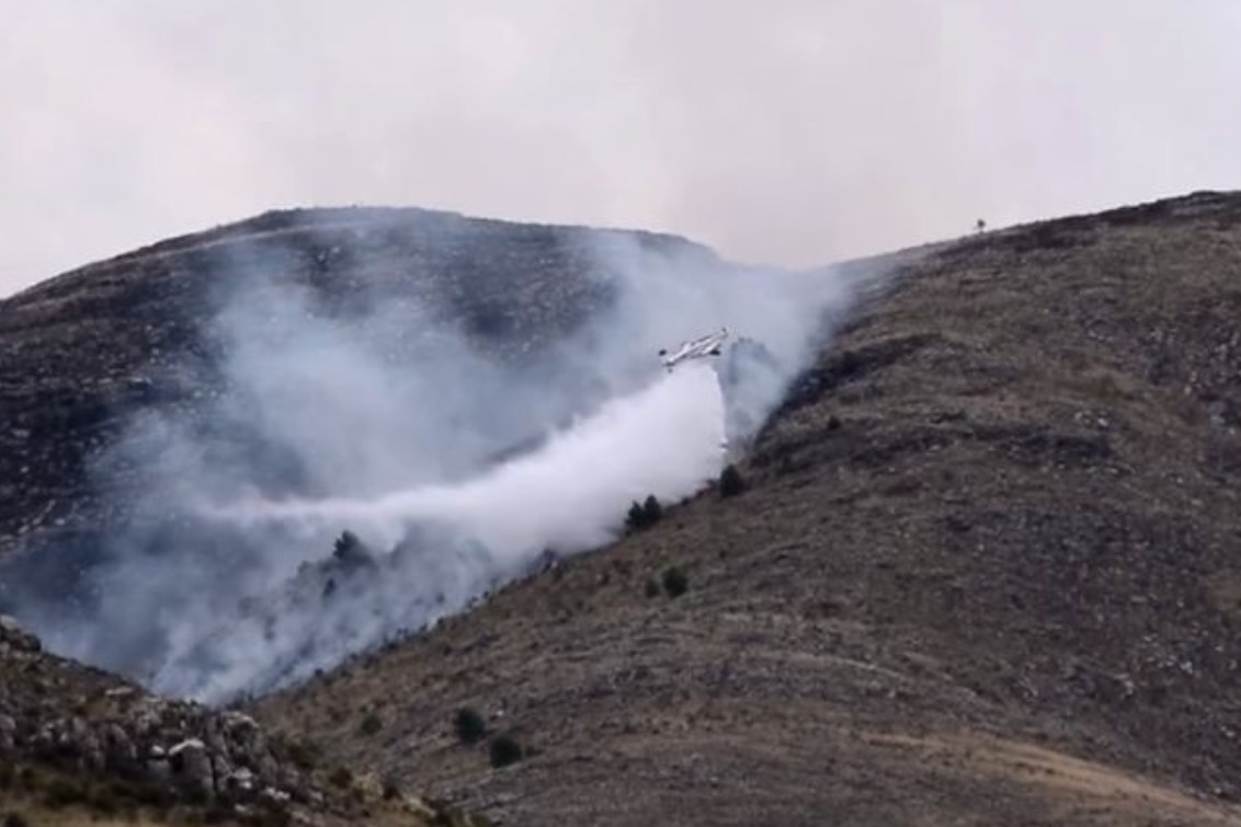 Situación actual del incendio activo en las sierras