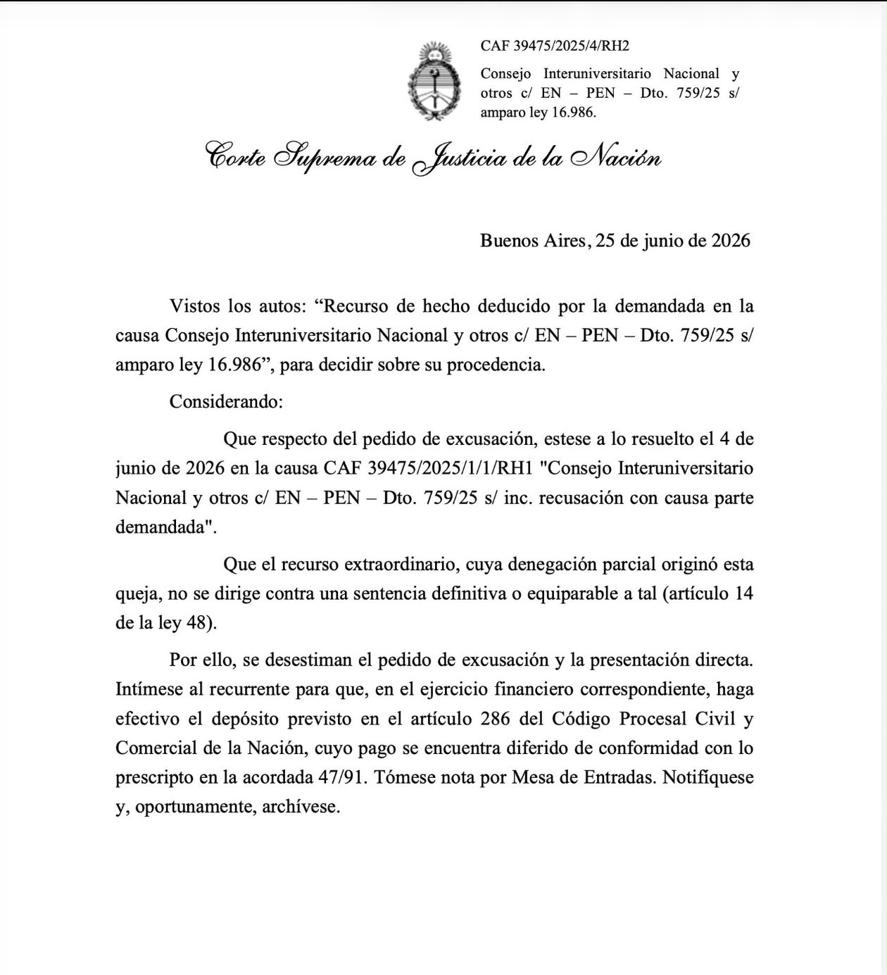Financiamiento universitario: la Corte dejó firme el fallo que obliga a incrementar salarios y becas