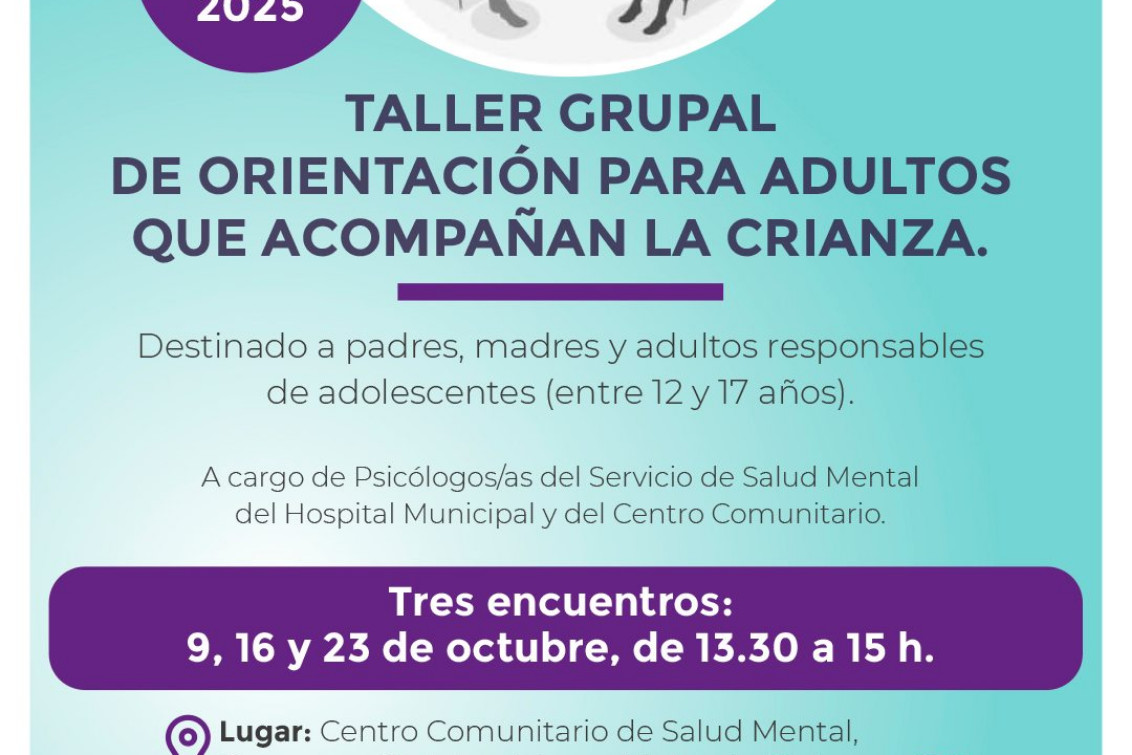  Nuevo taller grupal para adultos que acompañan la crianza de adolescentes