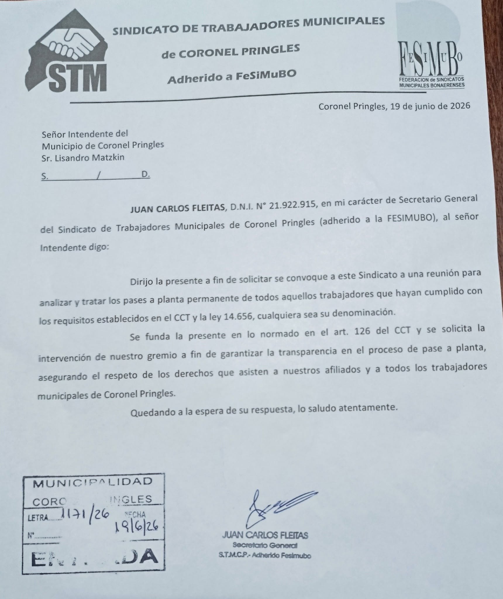 Fesimubo solicita una reunión urgente con la autoridad municipal