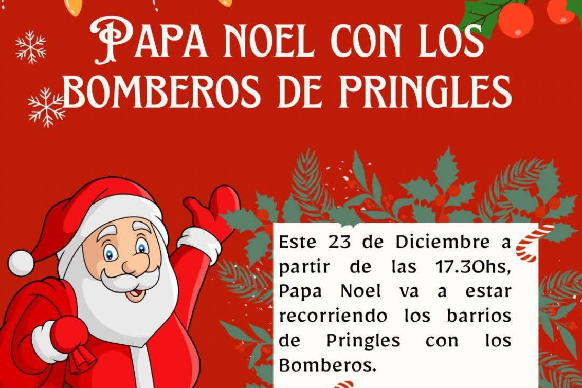  Papá Noel recorre los barrios junto a los Bomberos Voluntarios este martes 23
