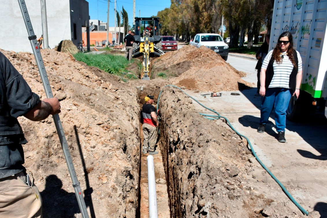   Avanza la ampliación de la red cloacal en calle 55 y Boulevard 1