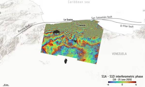 La NASA mostró cómo los terremotos desplazaron la superficie terrestre en Venezuela