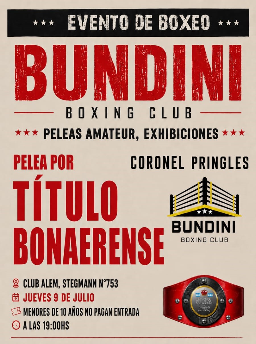 Vuelve el boxeo a Coronel Pringles con un festival que tendrá en juego un Título Bonaerense