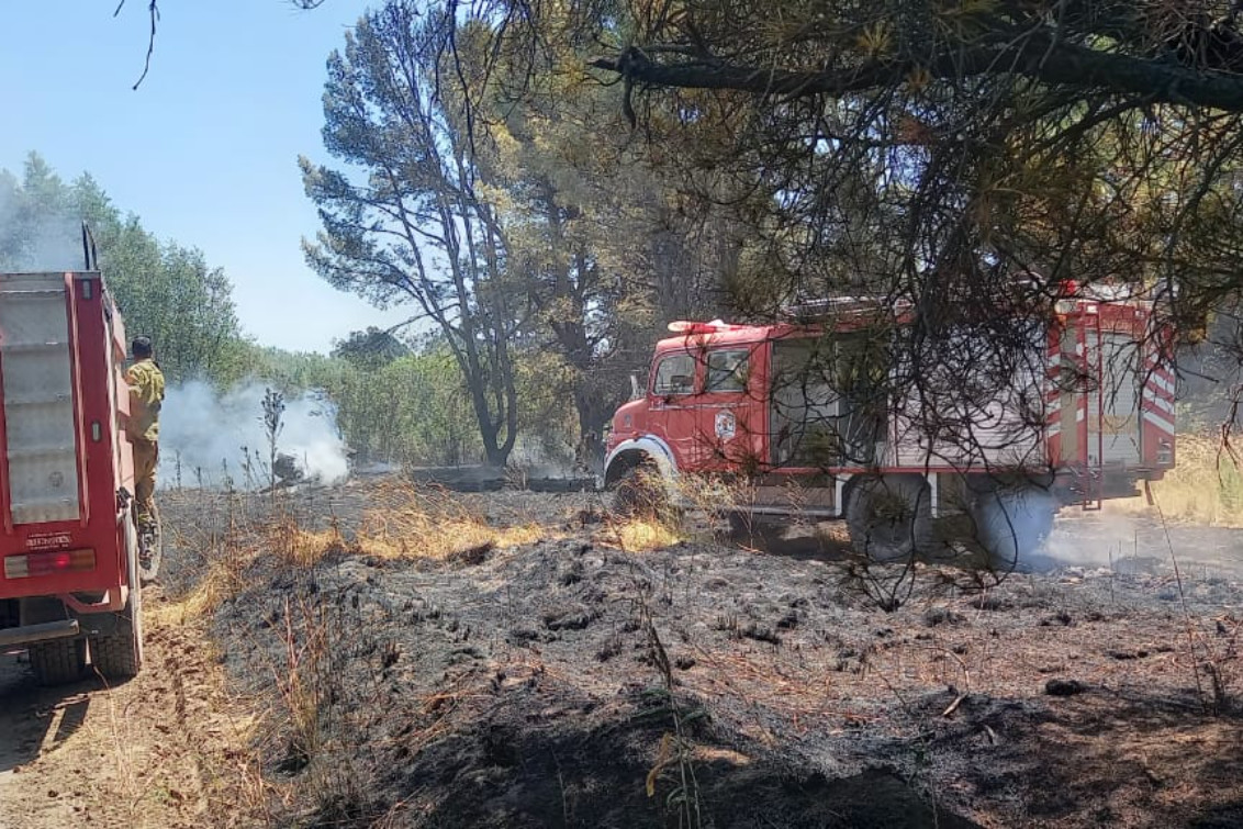 Bomberos realizaron tareas de enfriamiento y control en la zona del Dique Paso de las Piedras