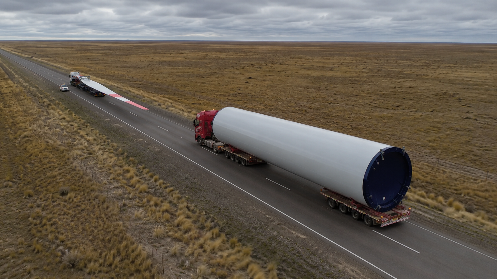   Componentes de aerogeneradores transitarán por la Ruta 51 y pasarán por Coronel Pringles