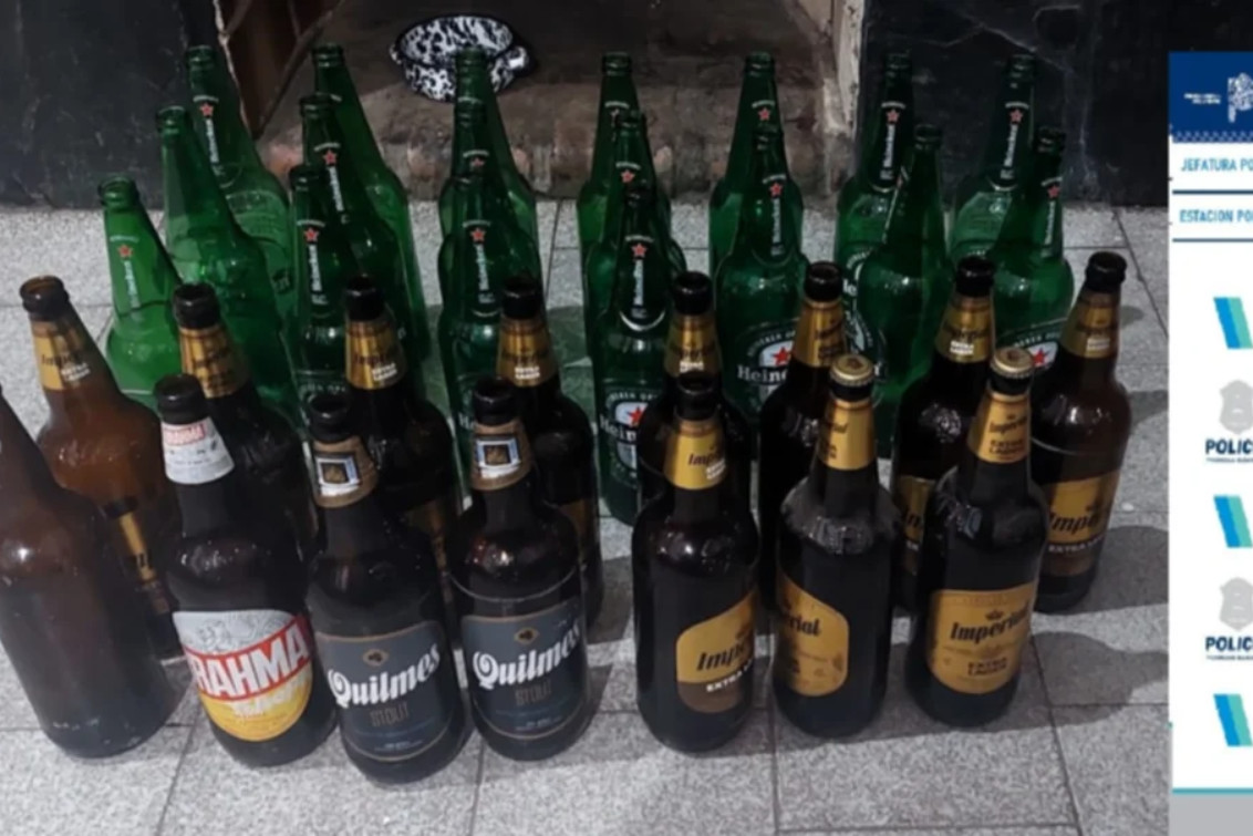 Monte Hermoso: aprehendieron a un hombre tras robar 33 botellas de cerveza en un comercio
