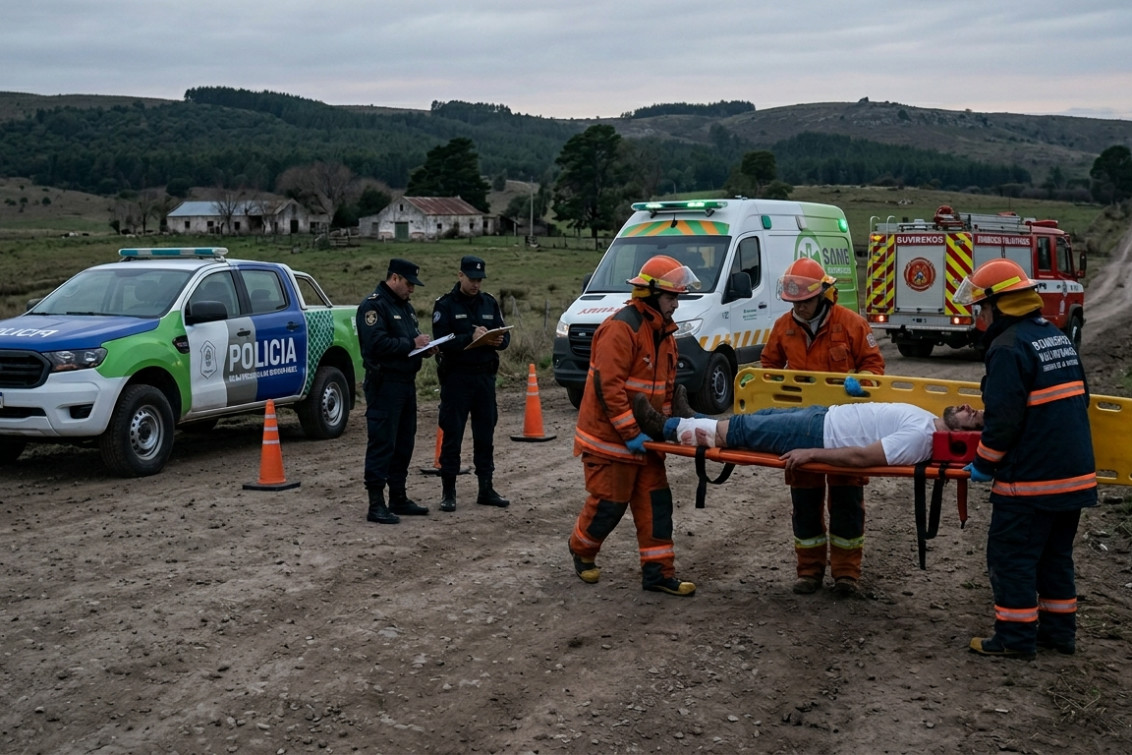 Sierra de la Ventana: Un hombre resultó herido tras accidentarse en la Estancia La Vigilancia