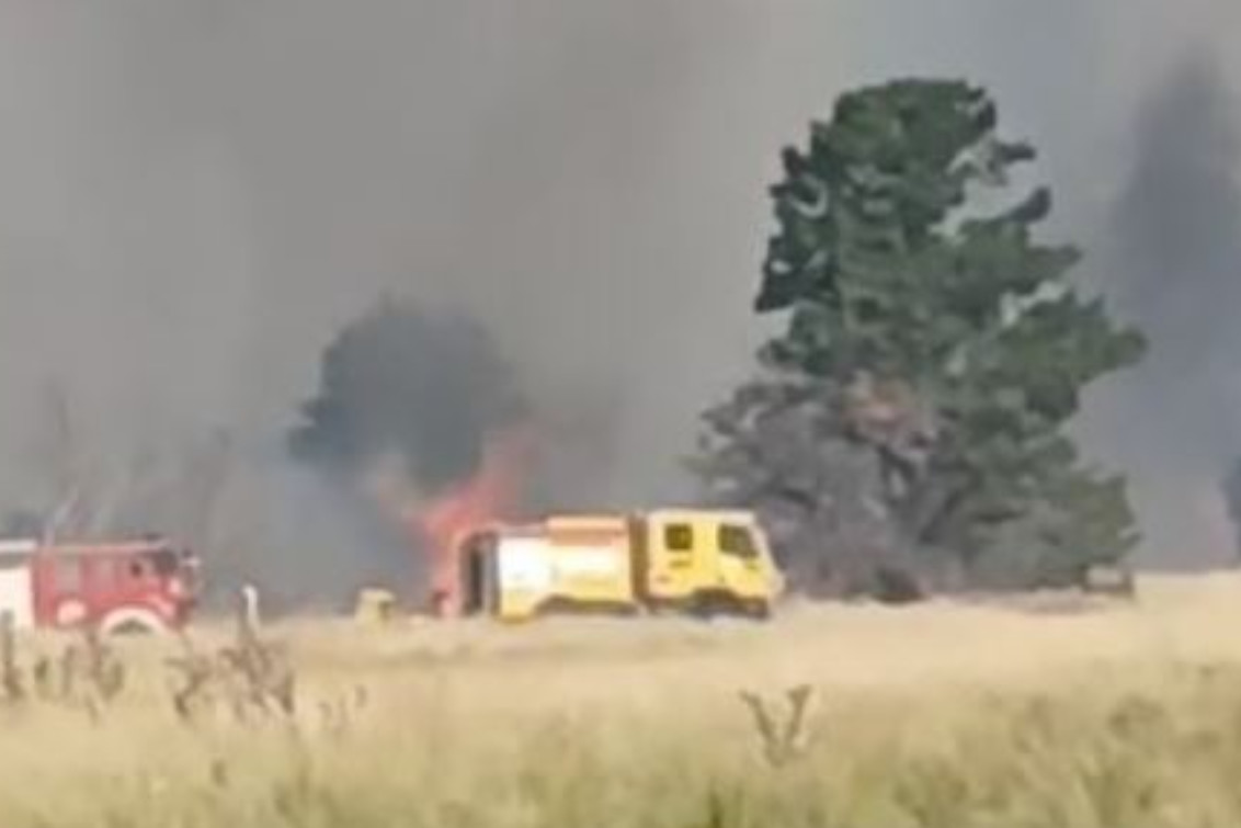  Bombero de Coronel Suárez resultó herido en el Incendio del Dique